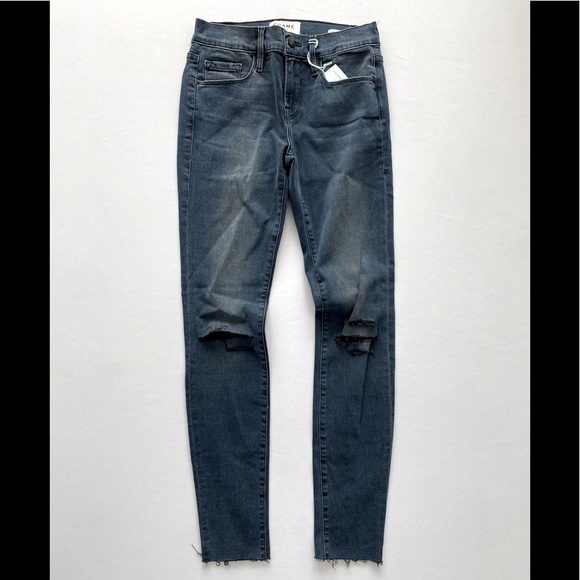 NWT Frame Denim Le Skinny de Jeanne Frayed Hem - Picture 1 of 10